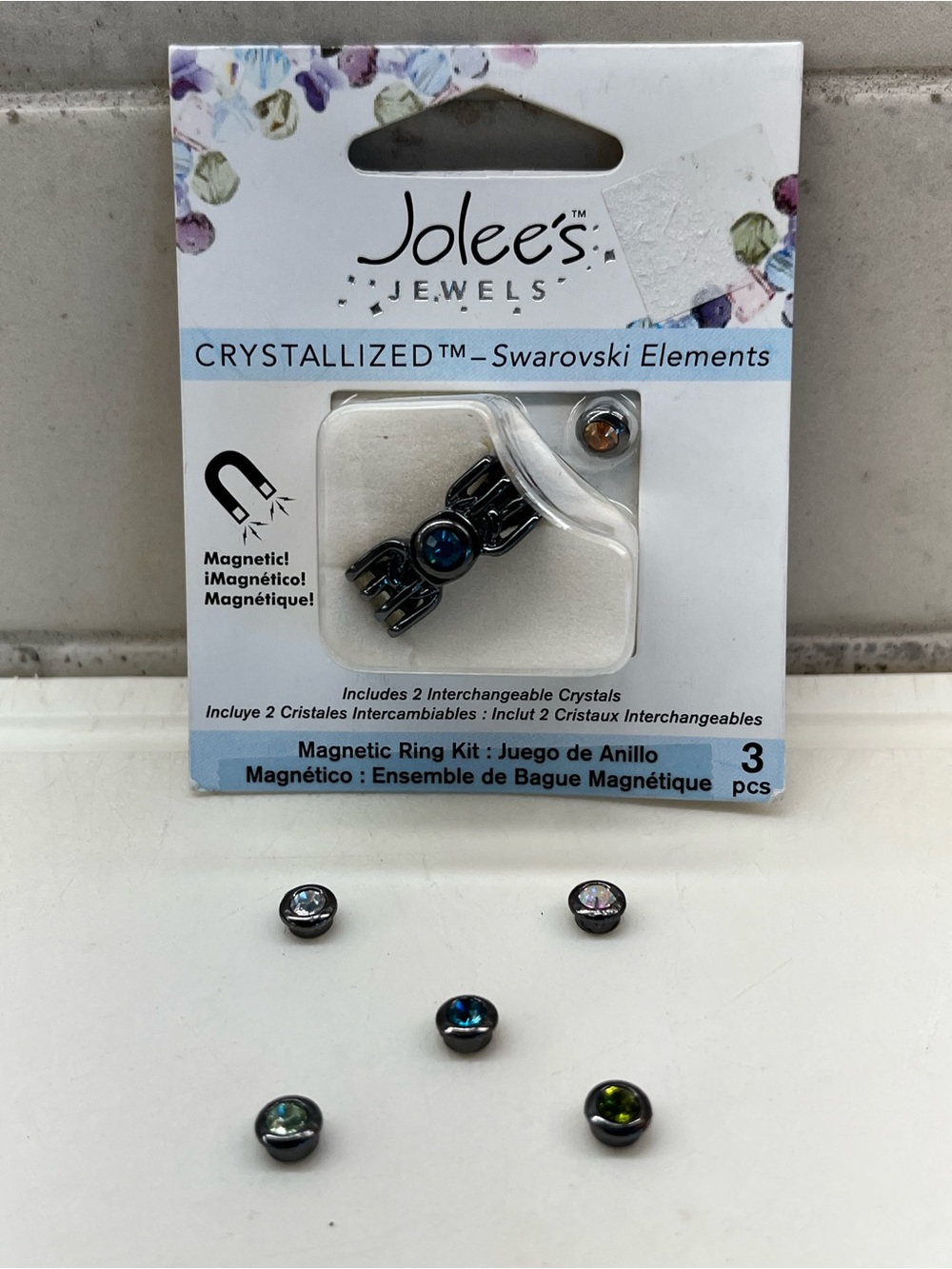 Jolee's Jewels 1 NEW Magnetic Ring with Teal Swarovski Crystal Elements